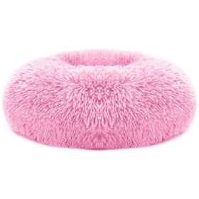Pet Dog Bed Soft Warm Fleece Puppy Cat Bed Dog Cozy Nest Sofa Bed Cushion L Size (Color: Pink, size: L)